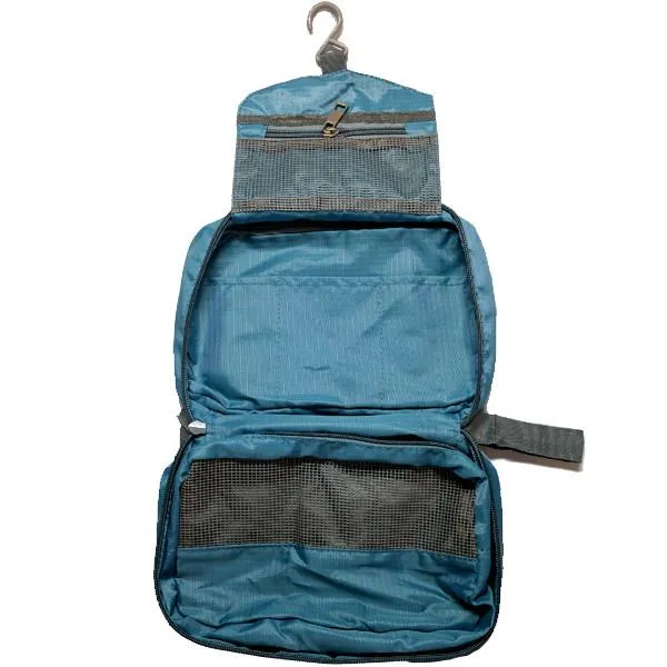 Water-Resistant Zippered Hanging Toiletry Bag With Removable Pouch & Built-In Hook