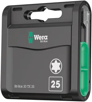 Wera 05057773001 Bit-Box 20 TX, TX 25 x 25 mm, 20 pieces