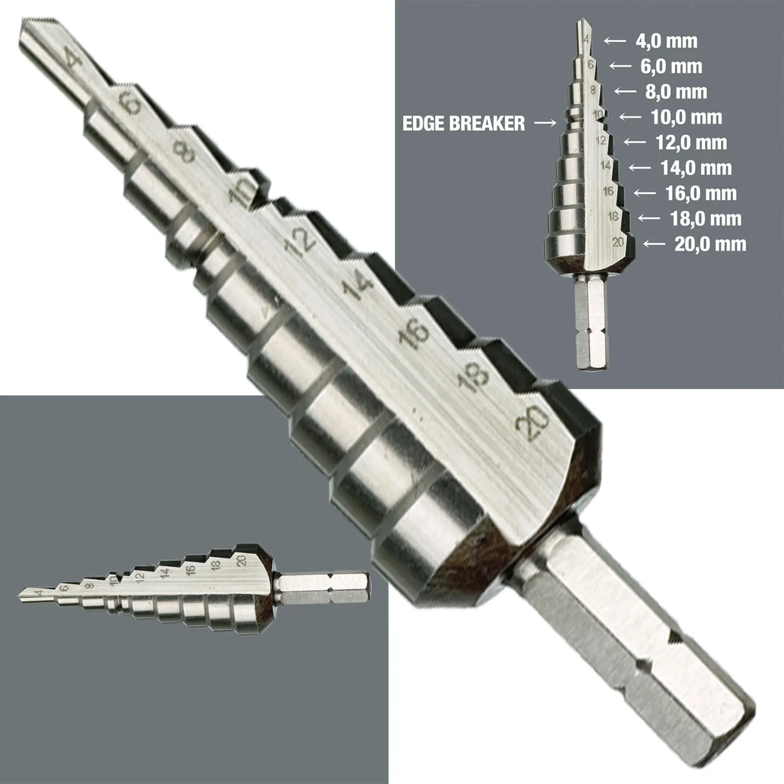 Wera Step Drill Bit 4-20mm 843 1/4" Hex Shank