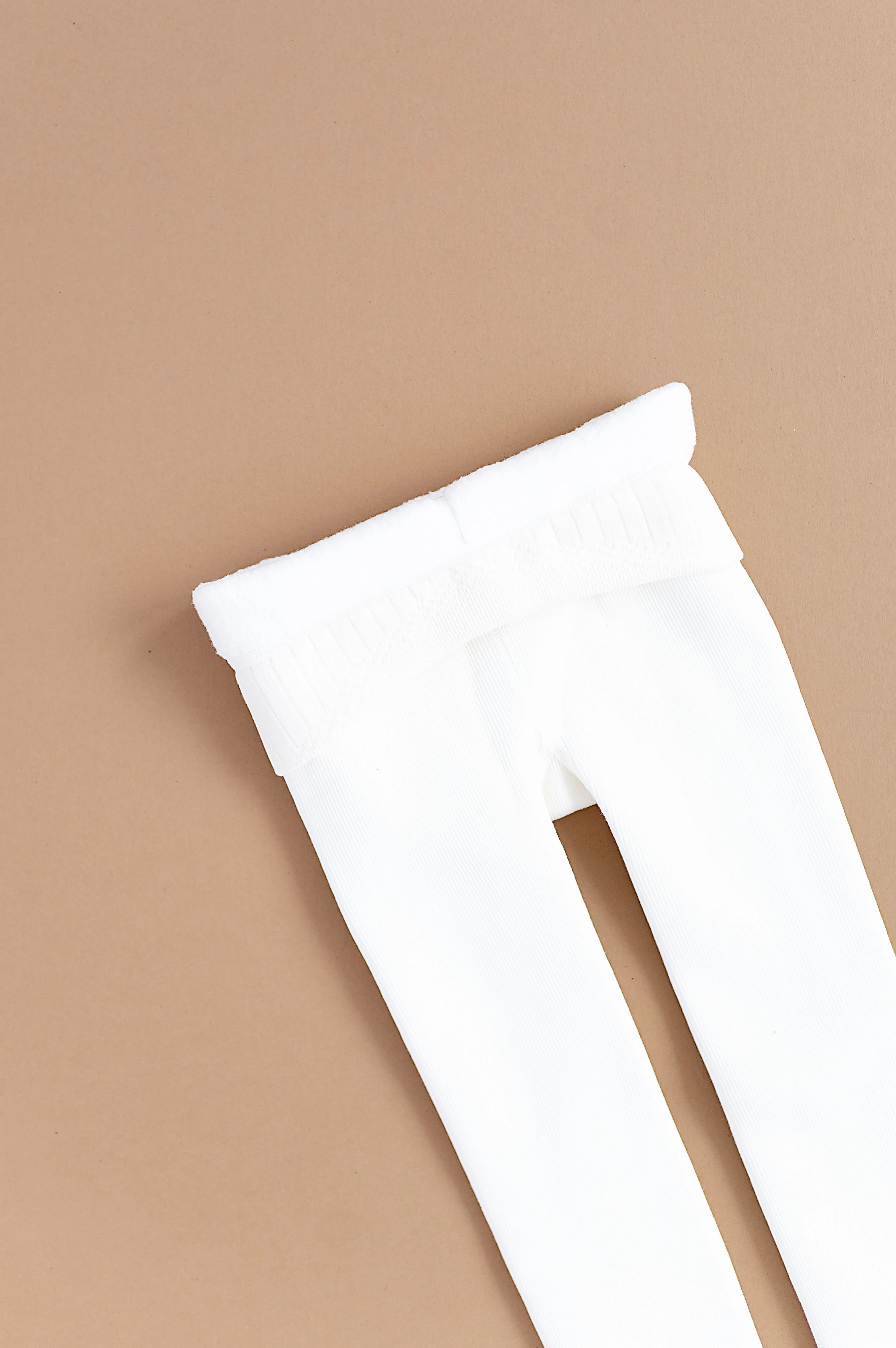 WHITE | Plush Lined Tights (XS ONLY left)