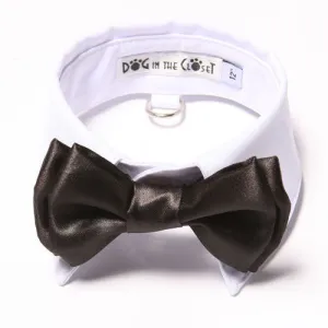 White Shirt Collar   Black Bow Tie