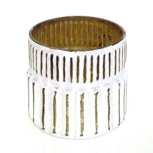 White with Gold Votive