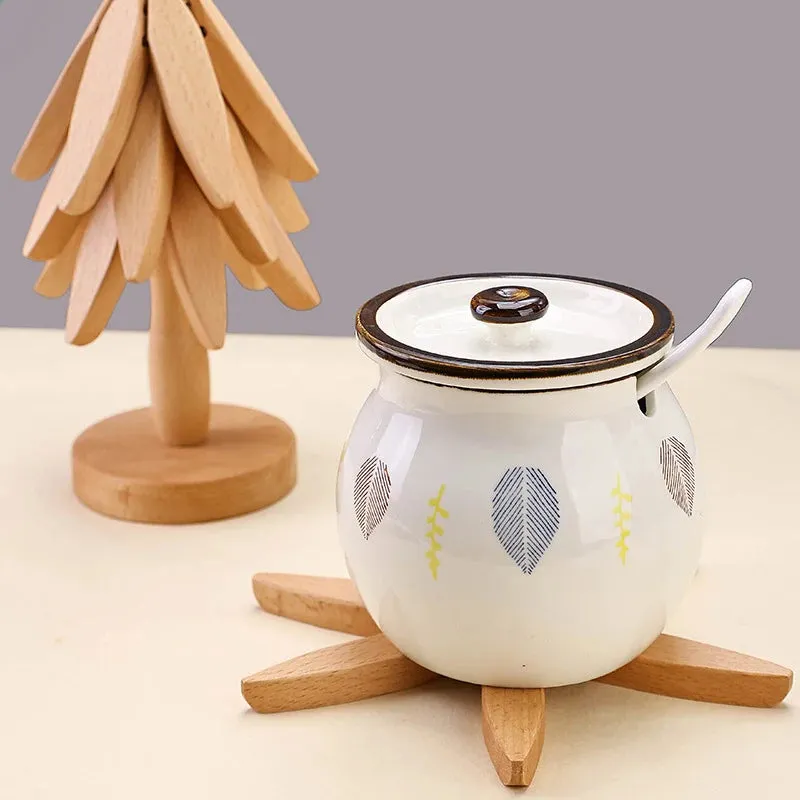 Wooden Tree Shape Pot Coasters