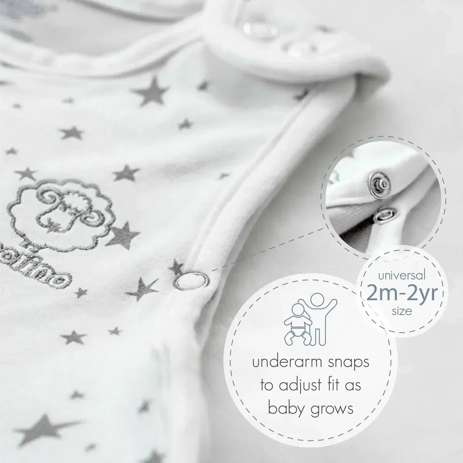 Woolino 4 Season Ultimate Merino Wool Baby Sleep Bag - Birch Gray