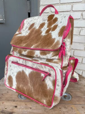 XL Cowhide   Pink Leather Backpack