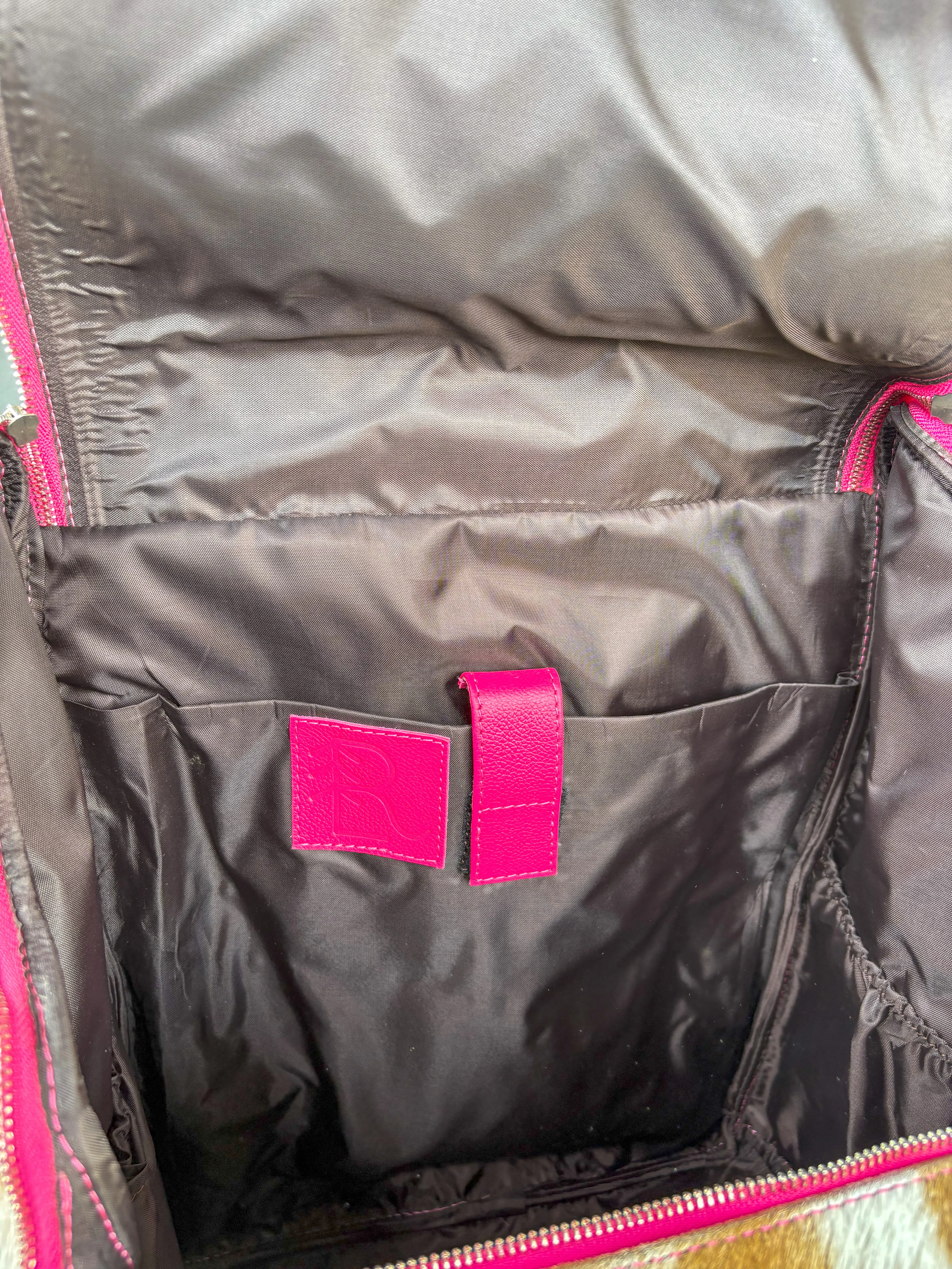 XL Cowhide   Pink Leather Backpack