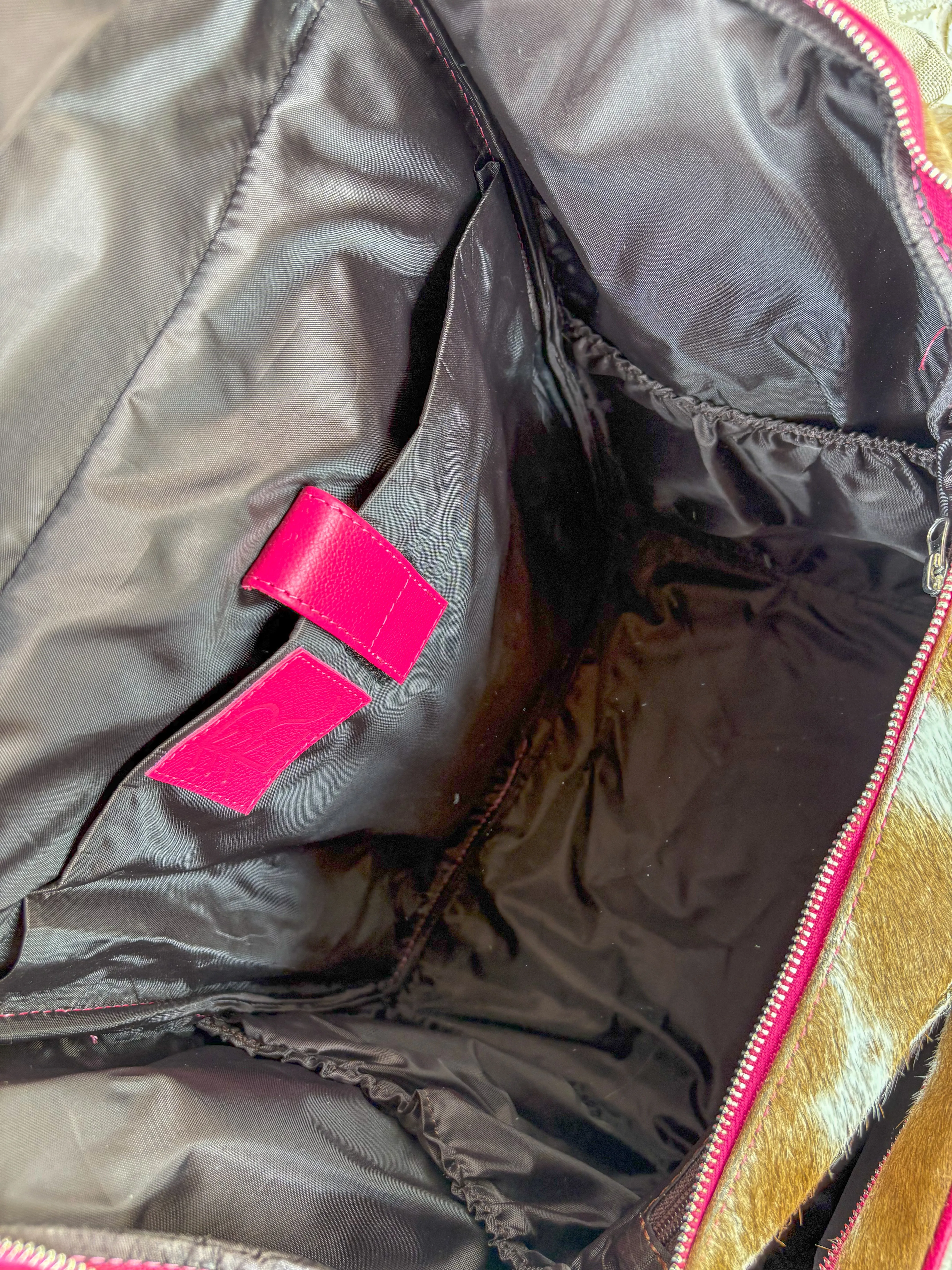XL Cowhide   Pink Leather Backpack