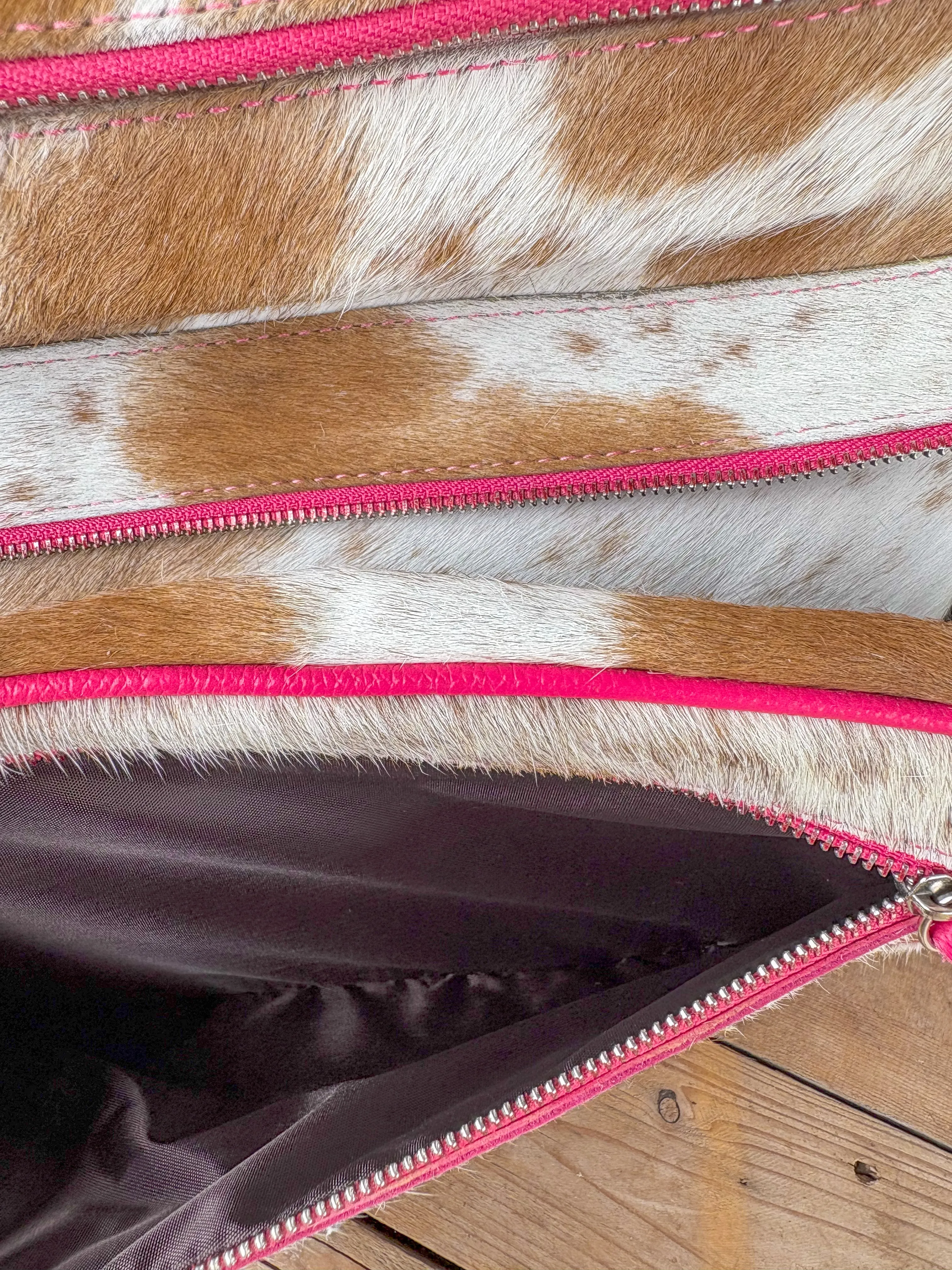 XL Cowhide   Pink Leather Backpack