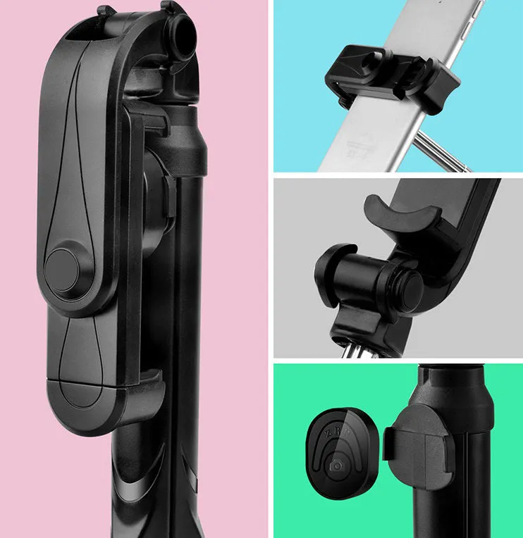 XT09 Tripod Stand Extendable 360?? Rotation Self-timer Bluetooth Selfie Stick Monopod Foldable Live XT10 Mobile Phone Bracket XT09 orange