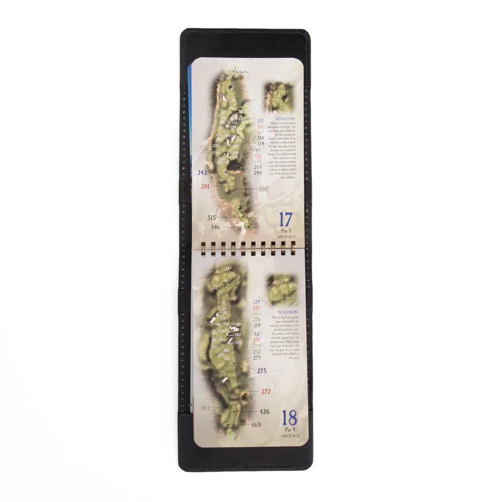Yardage Book Cover - Classic Black Leather
