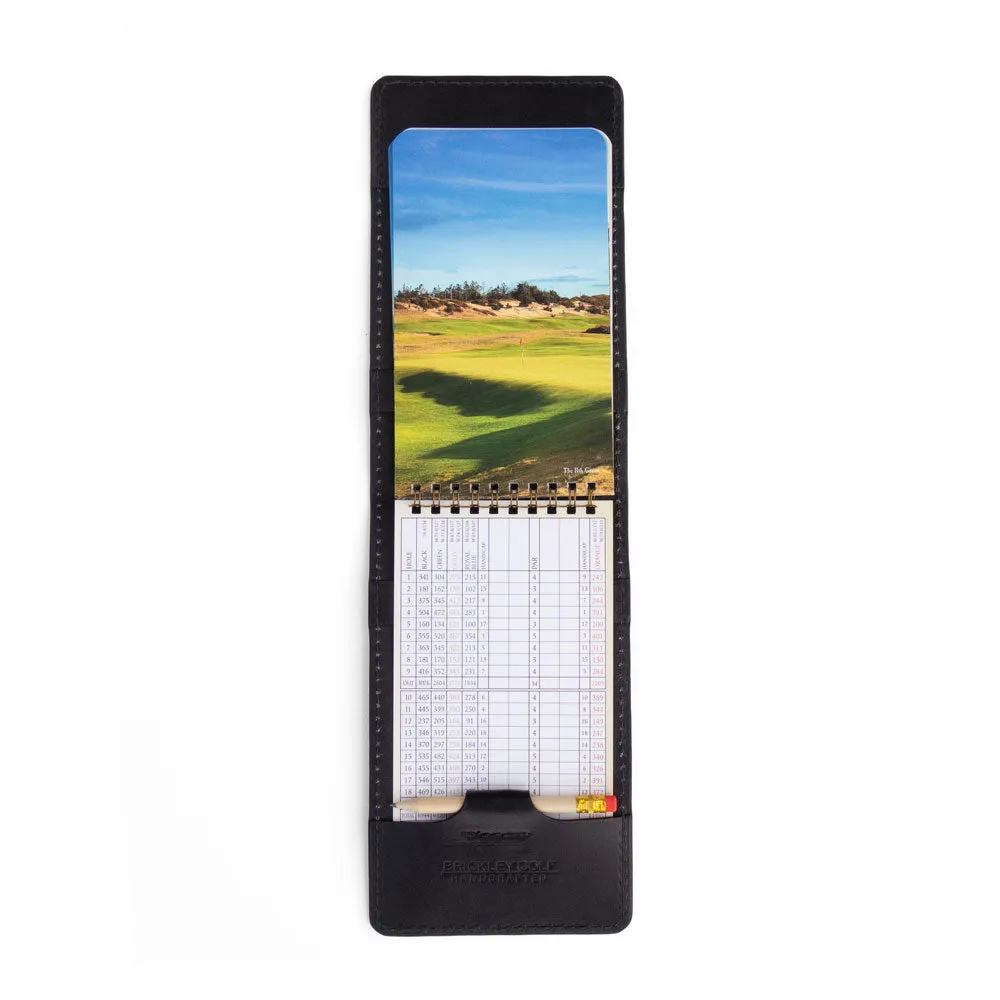 Yardage Book Cover - Classic Black Leather