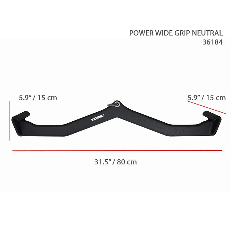 York Barbell | Power Wide Grip - Neutral Cable Attachment - 31.5"