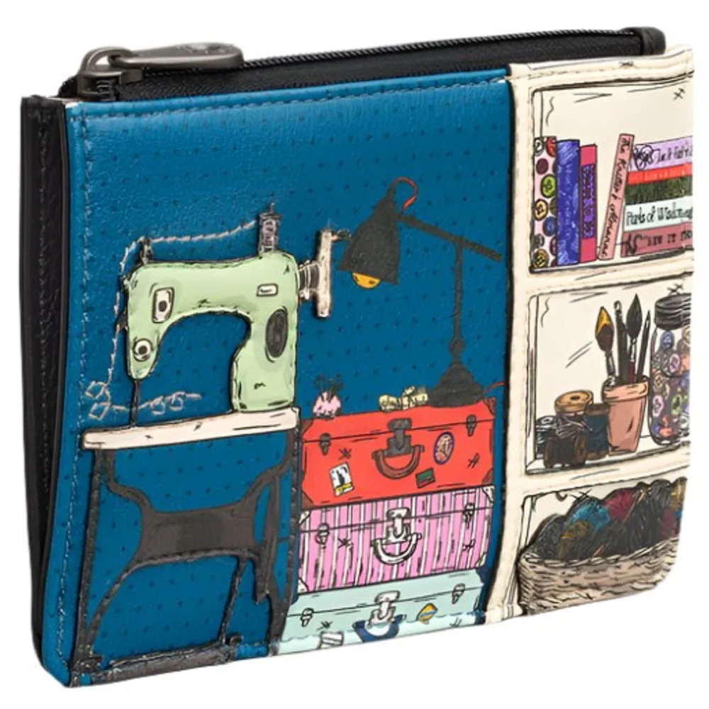 Yoshi The Craft Room Black Leather Zip Top Purse