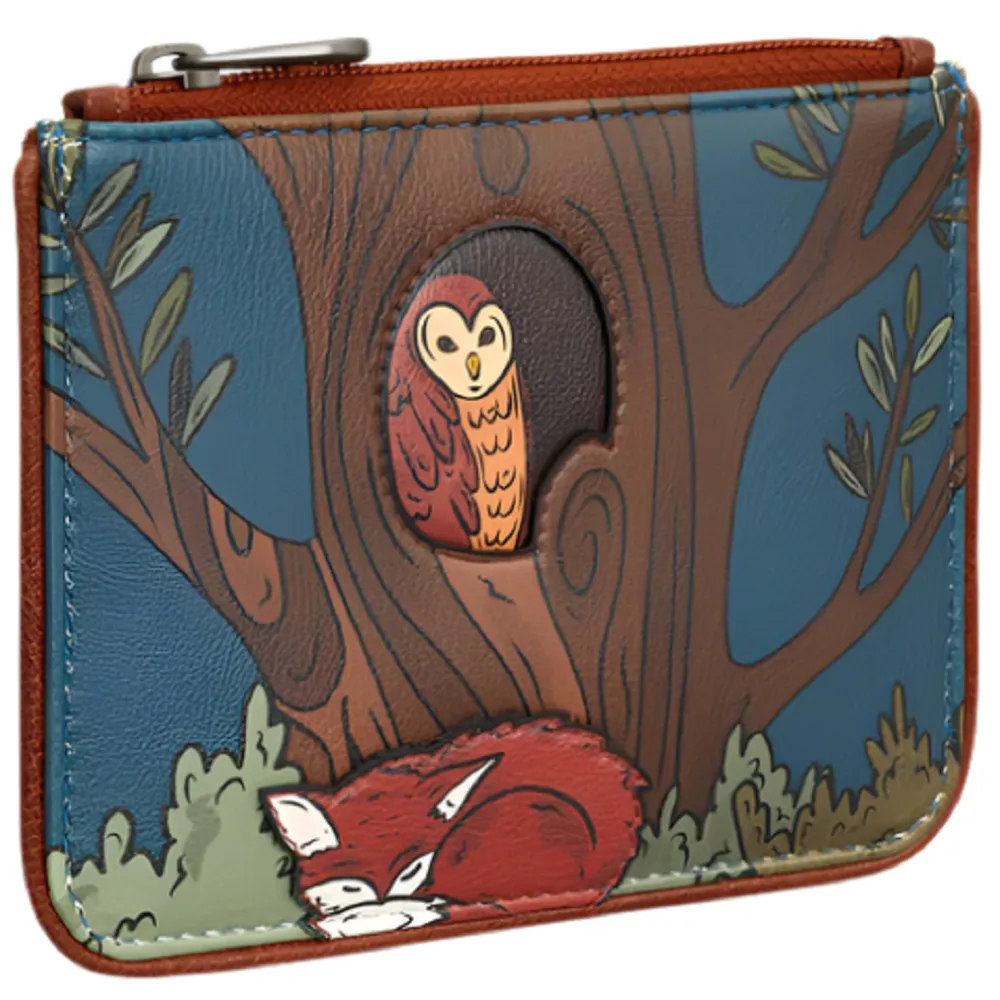 Yoshi Woodland Friends Brown Leather Zip Top Purse