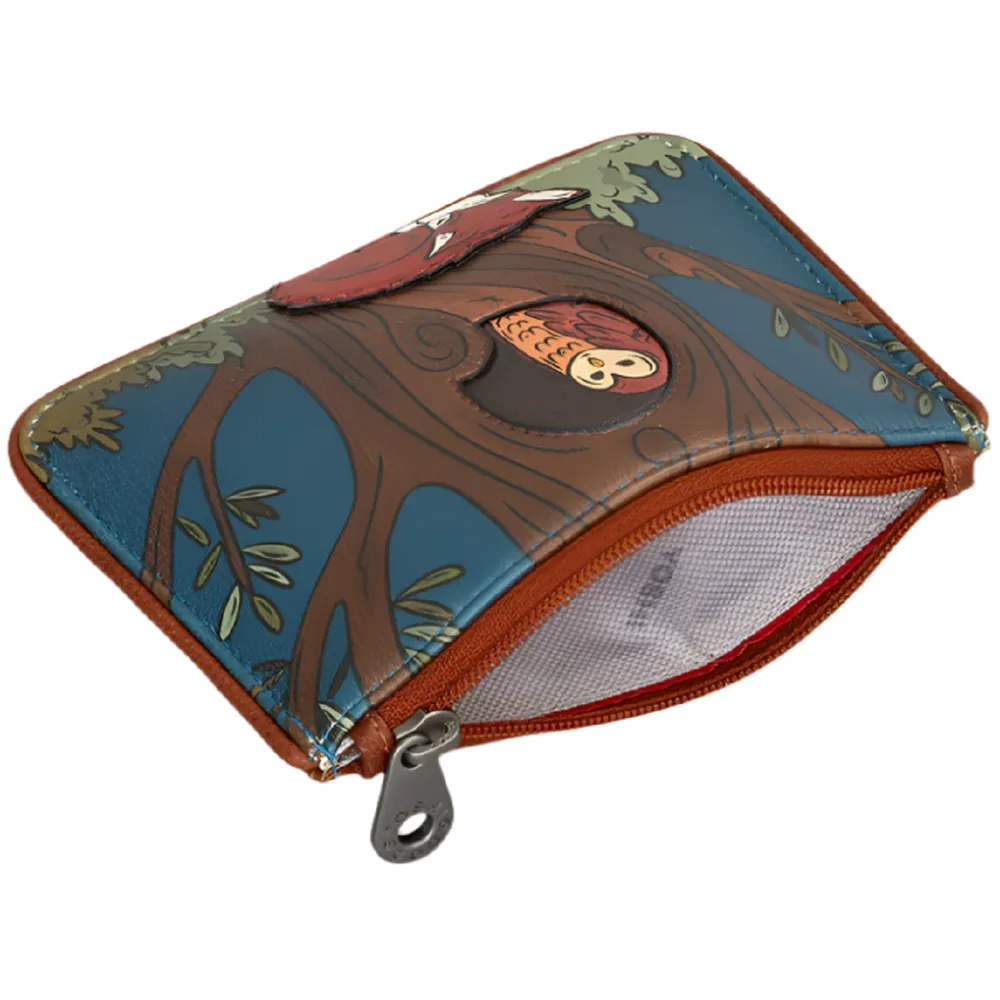 Yoshi Woodland Friends Brown Leather Zip Top Purse