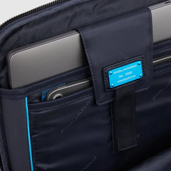 Zaino Piquadro in Pelle Porta PC 15,6'' e Porta Ipad® Blue Square Mogano