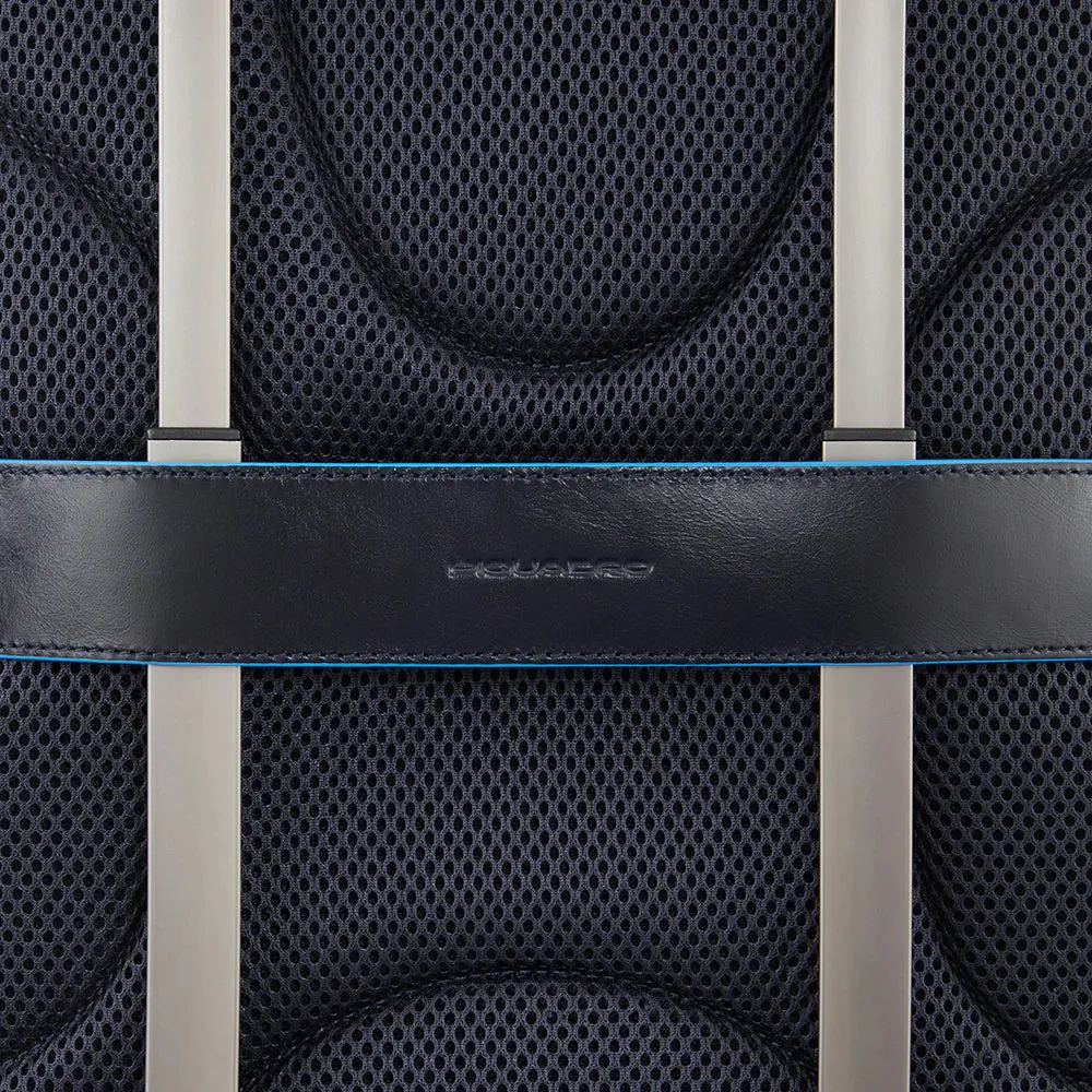 Zaino Piquadro in Pelle Porta PC 15,6'' e Porta Ipad® Blue Square Mogano