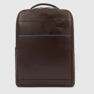 Zaino Piquadro in Pelle Porta PC 15,6'' e Porta Ipad® Blue Square Mogano